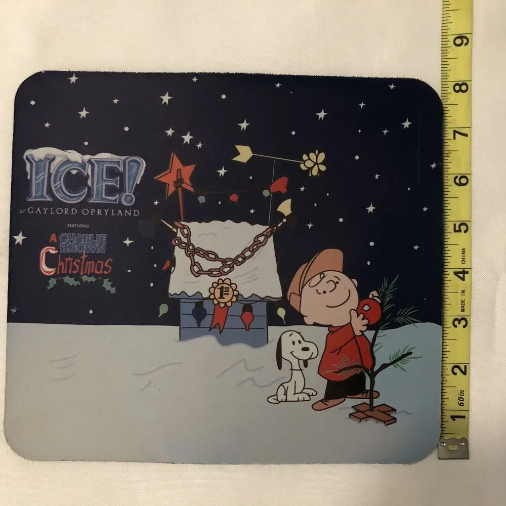 Charlie Brown ICE Gaylord Opryland Mouse Pad Blue Christmas Snoopy Charlie Brown